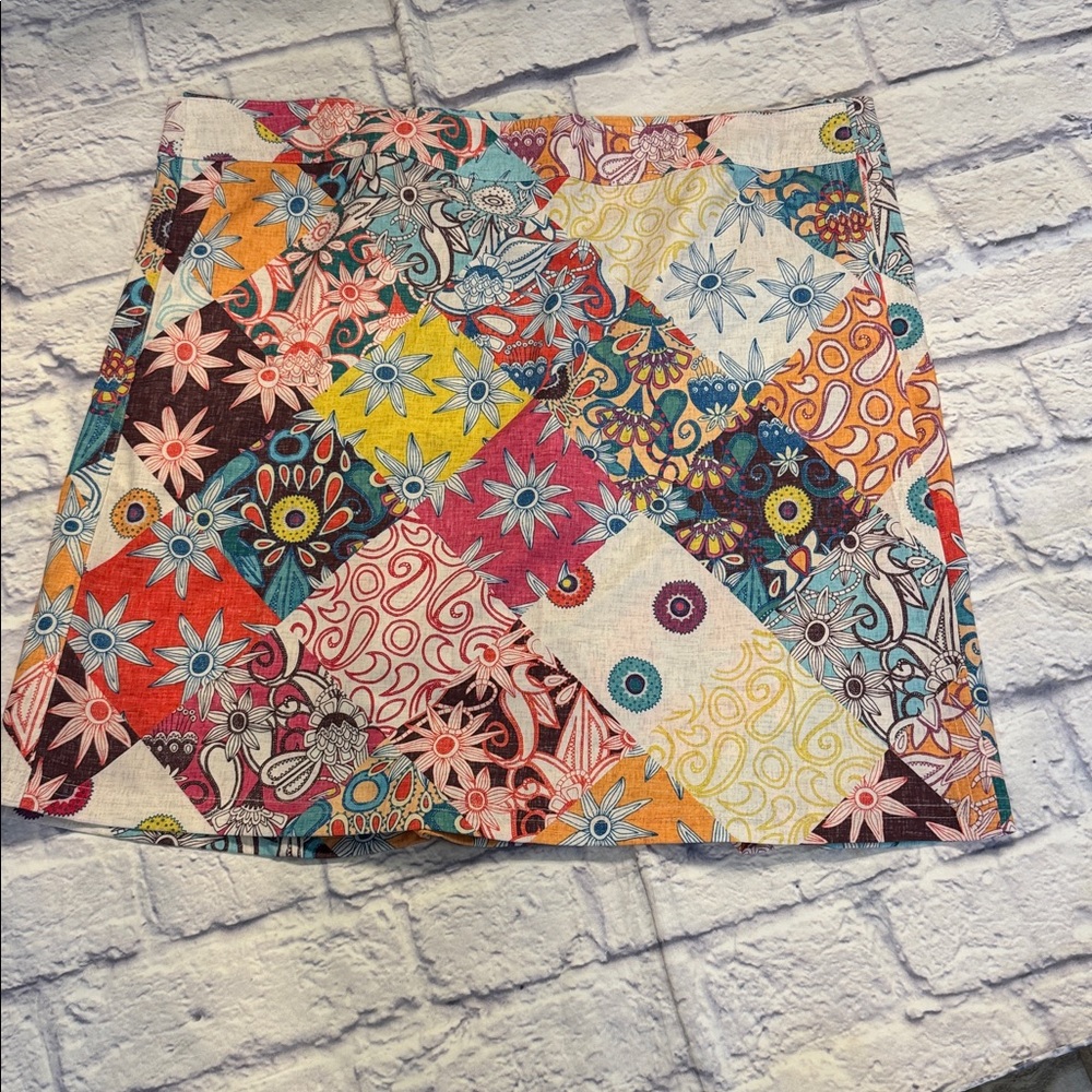 RIP Skirt Patchwork Print Wrap Skirt Colorful Size XL